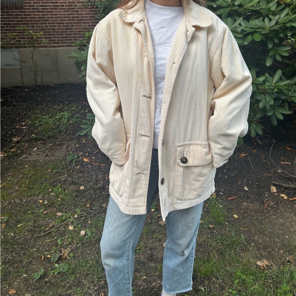 St. John's Bay Cream Lightweight Shirt Jacket Relaxed Fit